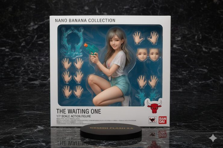 ミリアのパッケージ化された水鉄砲フィギュア(差し替えパーツ付き)/Miria figure with water gun and extra parts in box