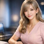 女子アナ風のミリアが、落ち着いたスタジオ風の室内でやさしくこちらを見つめる横長ポートレート。Claude、Cowork、Claude Code、computer useの流れを静かに理解し、複雑な話をわかりやすく伝えようとする知性と安心感がにじんでいる。 A wide portrait of Miria styled like an elegant news presenter, looking gently toward the viewer in a calm studio-like setting, with an expression that suggests she has connected Claude, Cowork, Claude Code, and computer use into one clear direction.