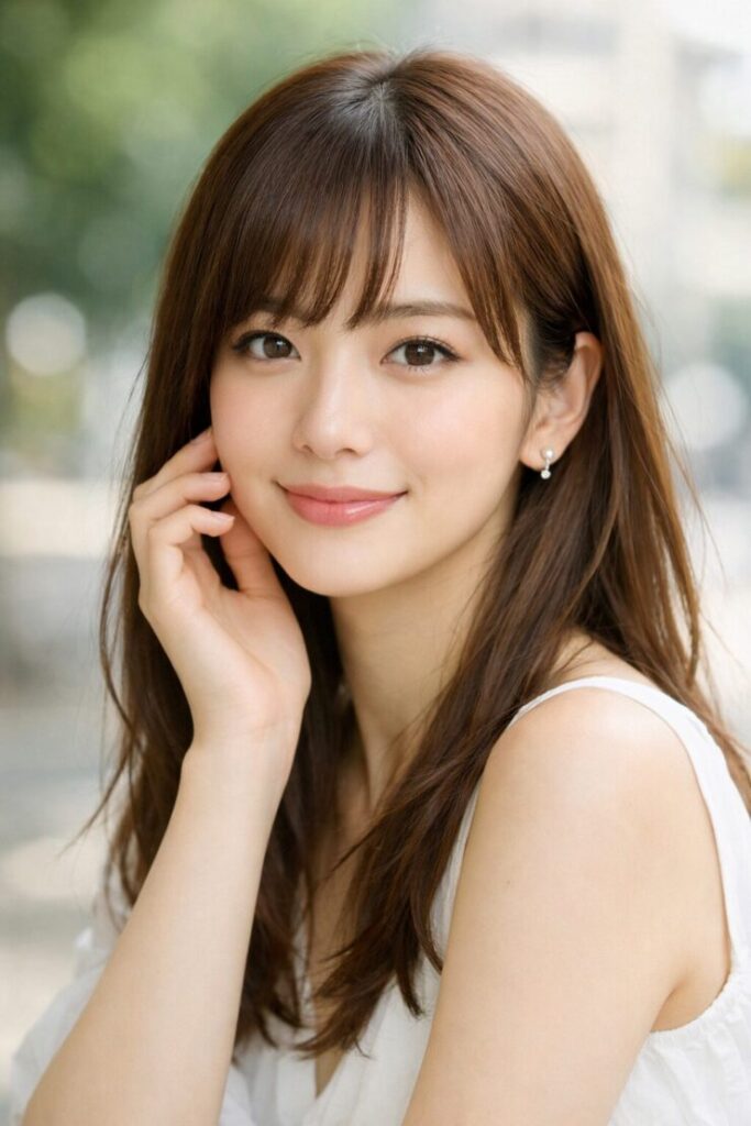 優しい笑顔の女性ポートレート